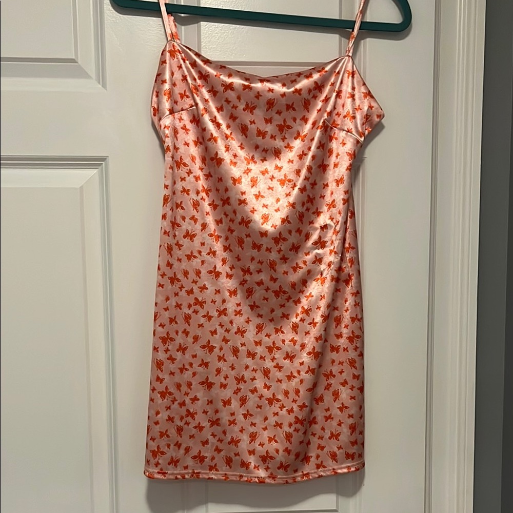 Satin Slip Dress with Floral Print